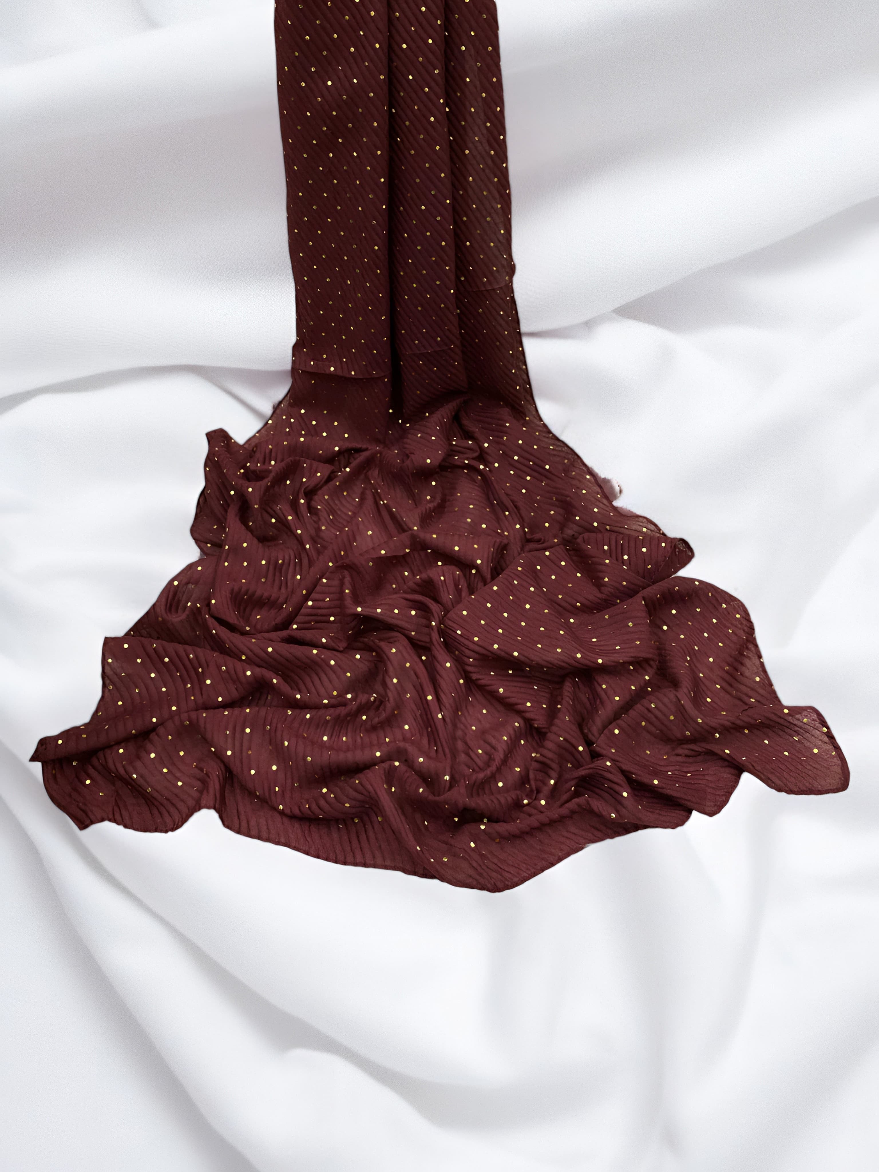 Maroon - Stripple Dot Fancy Hijab