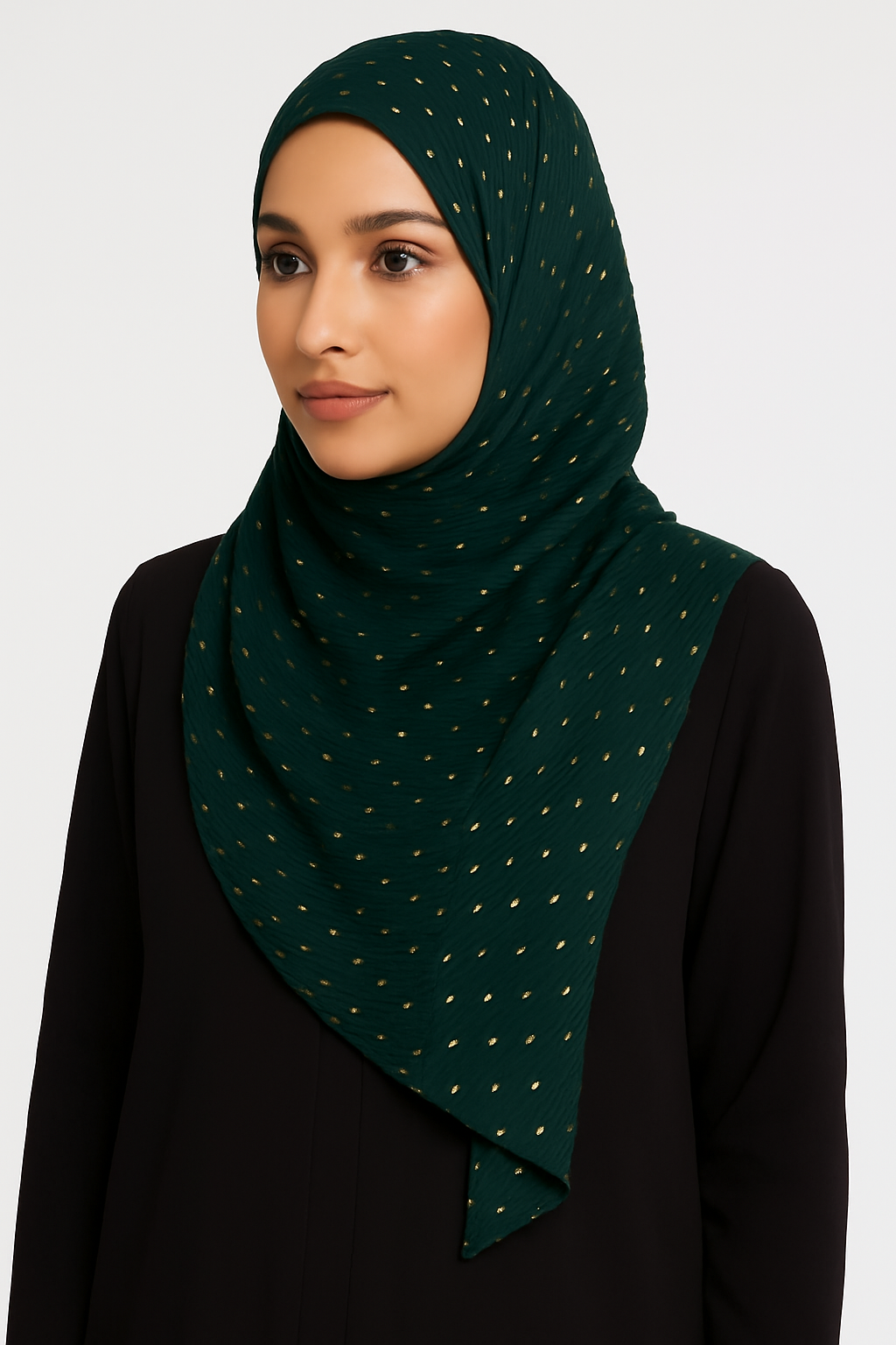 Emerald Green - Stripple Dot Fancy Hijab