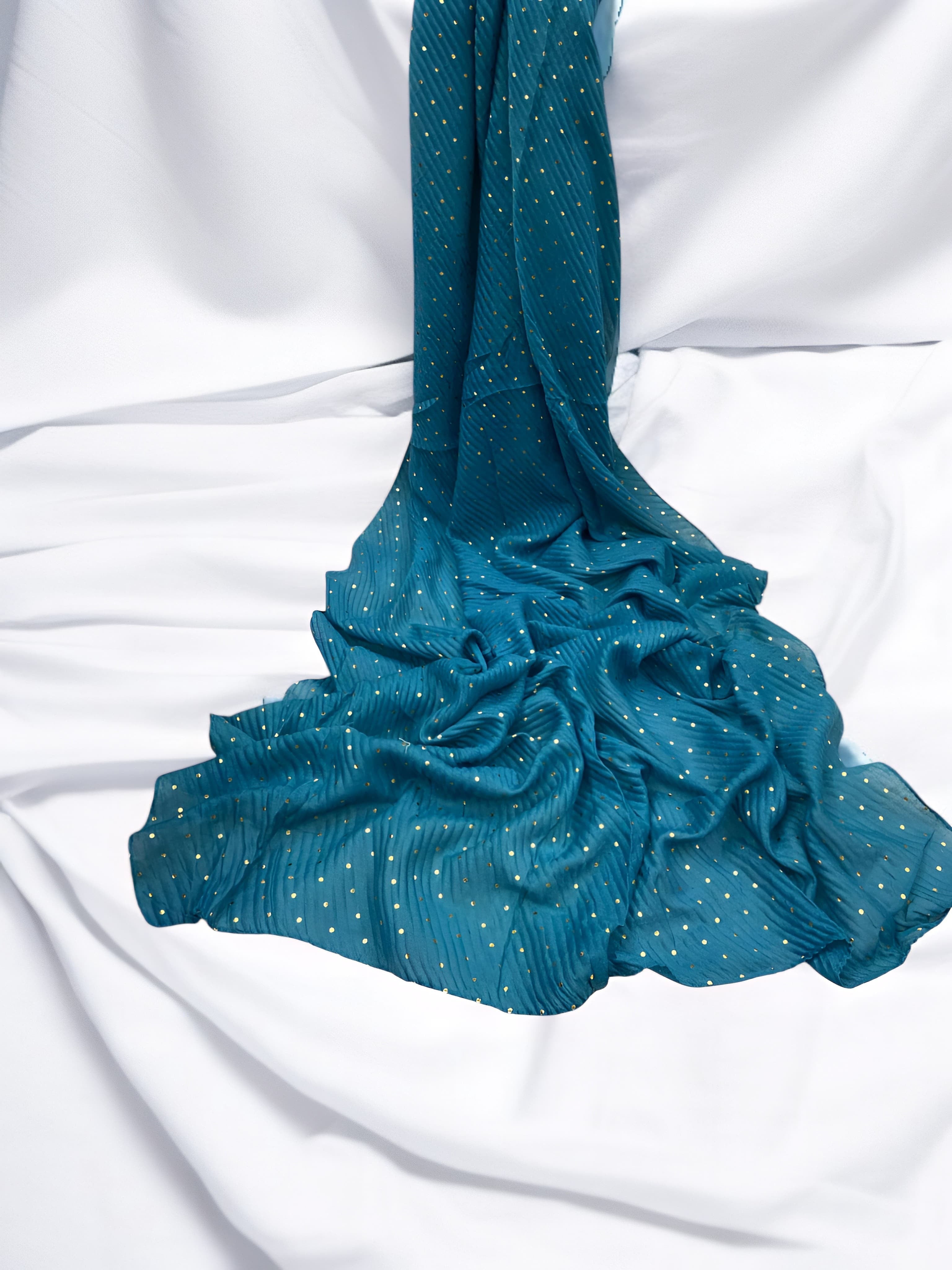 Dusty Teal - Stripple Dot Fancy Hijab