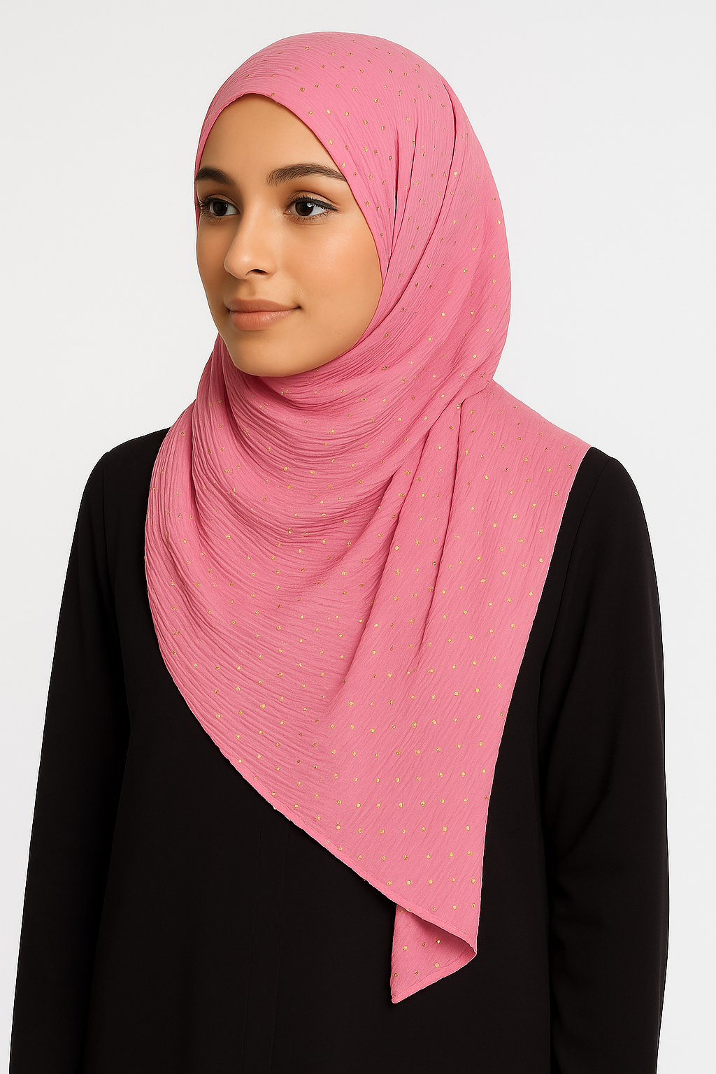 Kashmiri Pink - Stripple Dot Fancy Hijab