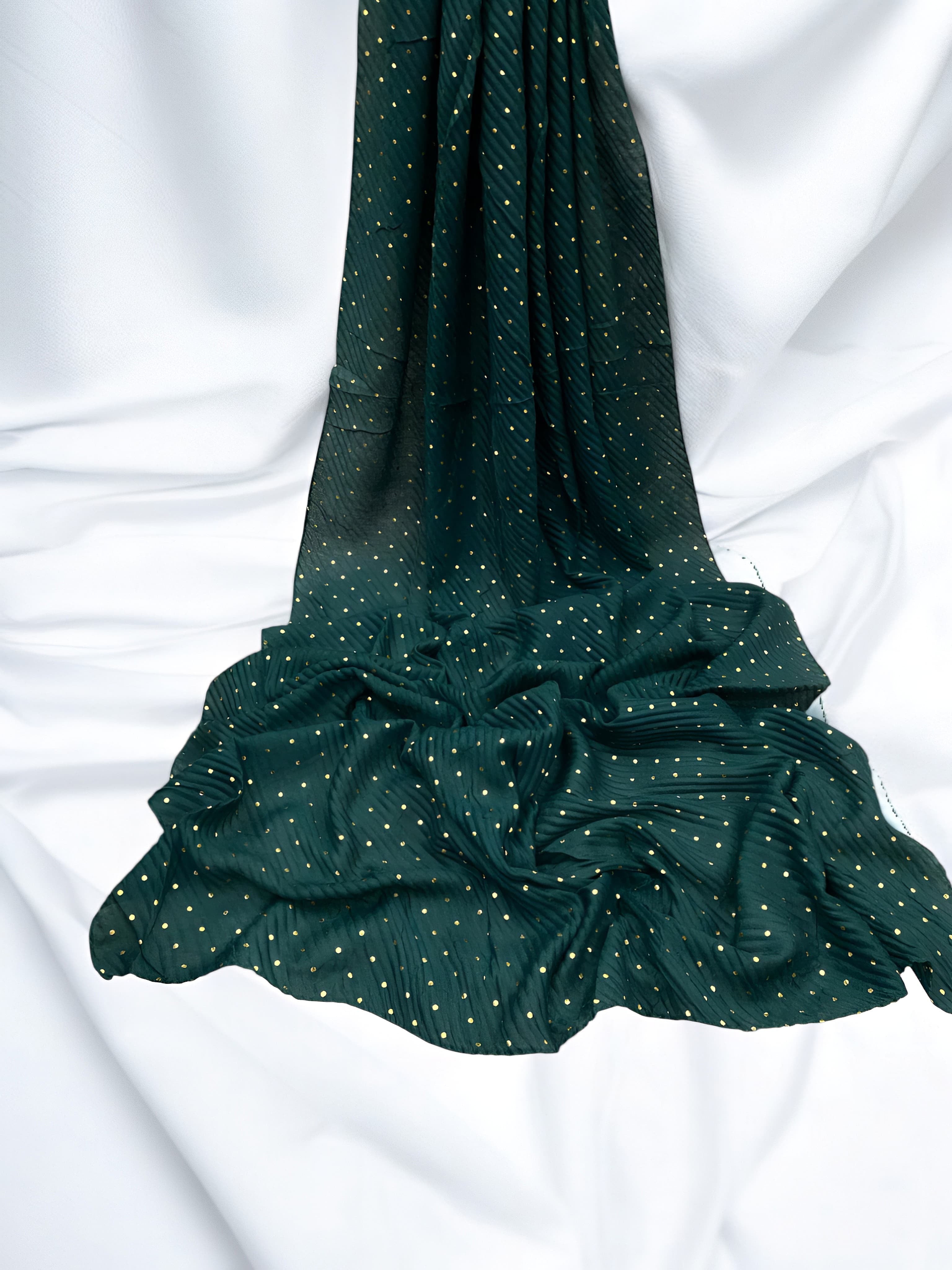 Emerald Green - Stripple Dot Fancy Hijab