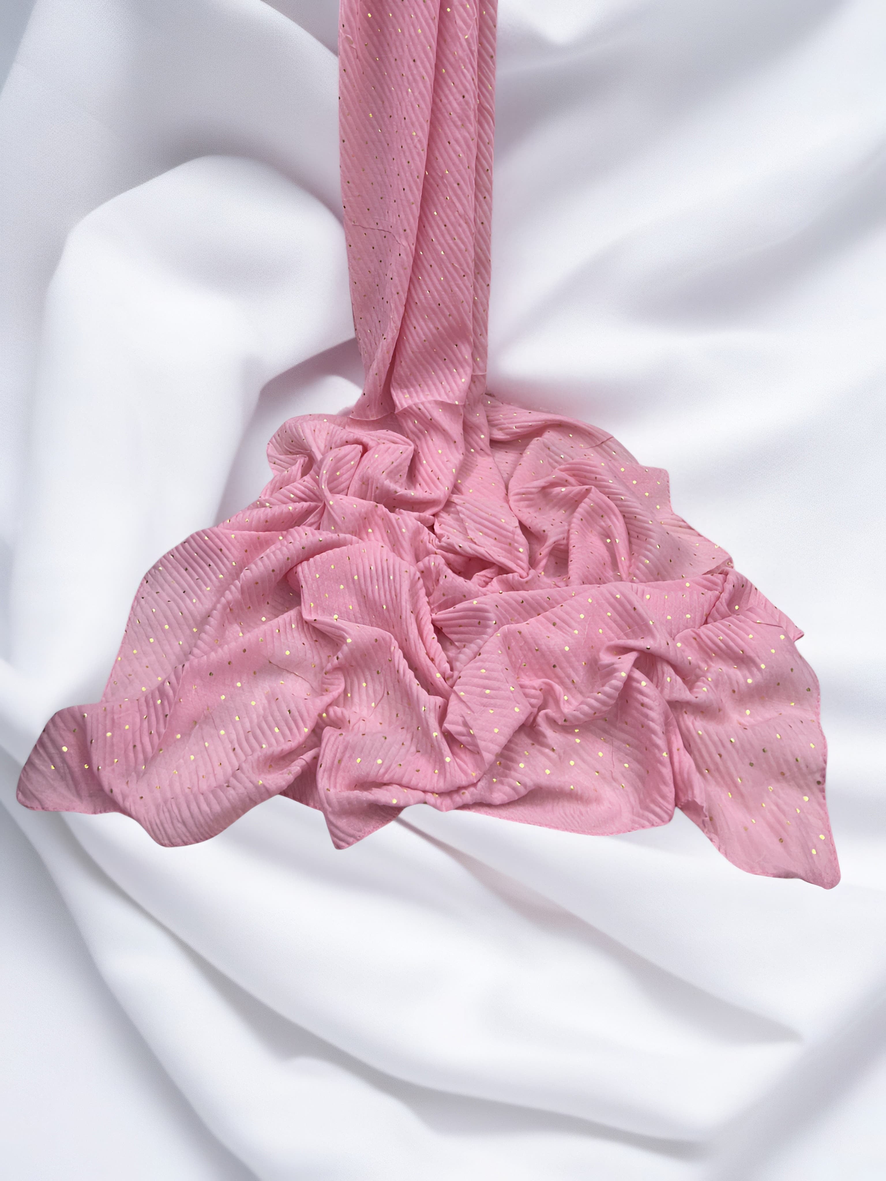 Kashmiri Pink - Stripple Dot Fancy Hijab