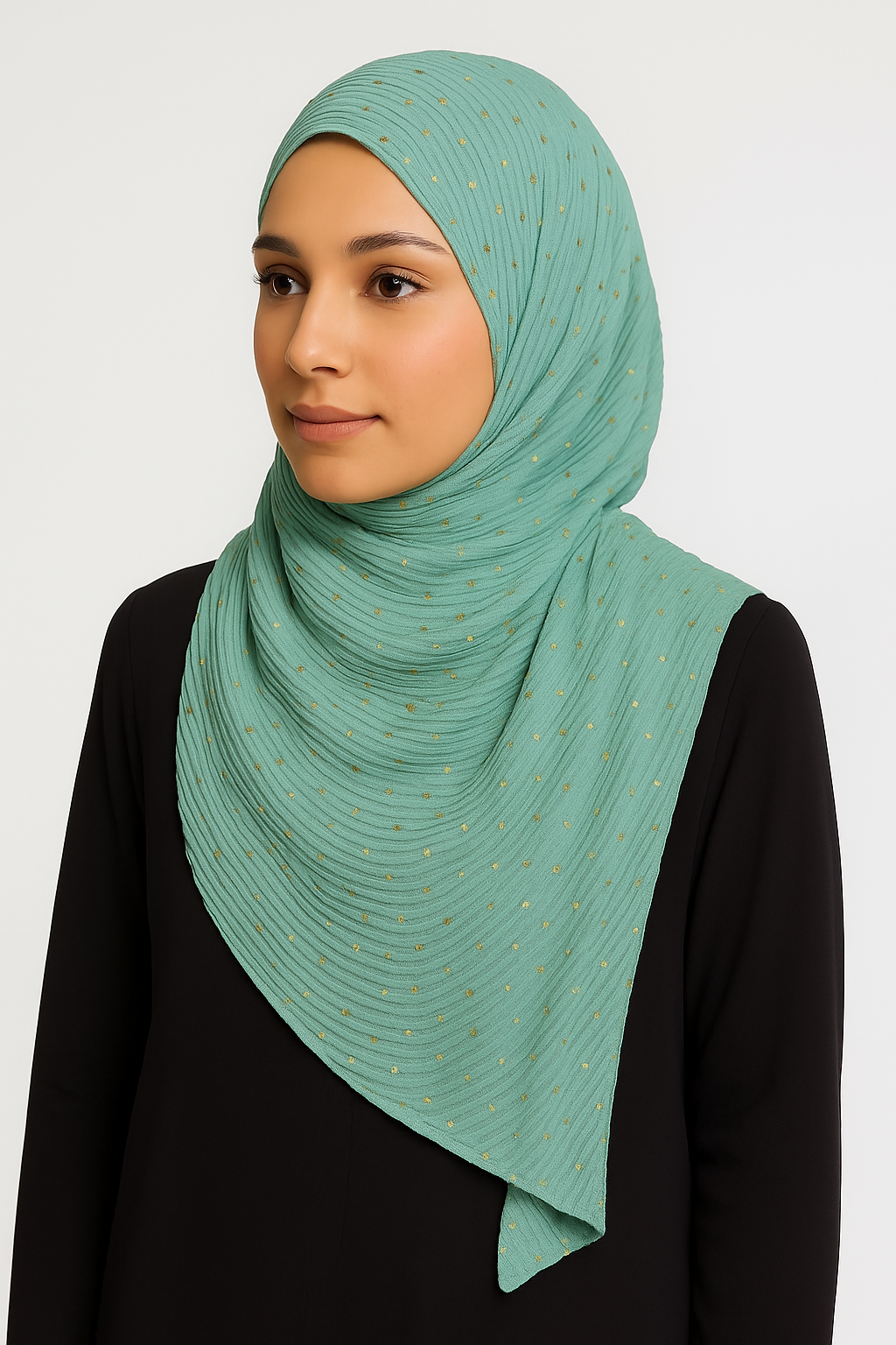 Mint Green - Stripple Dot Fancy Hijab