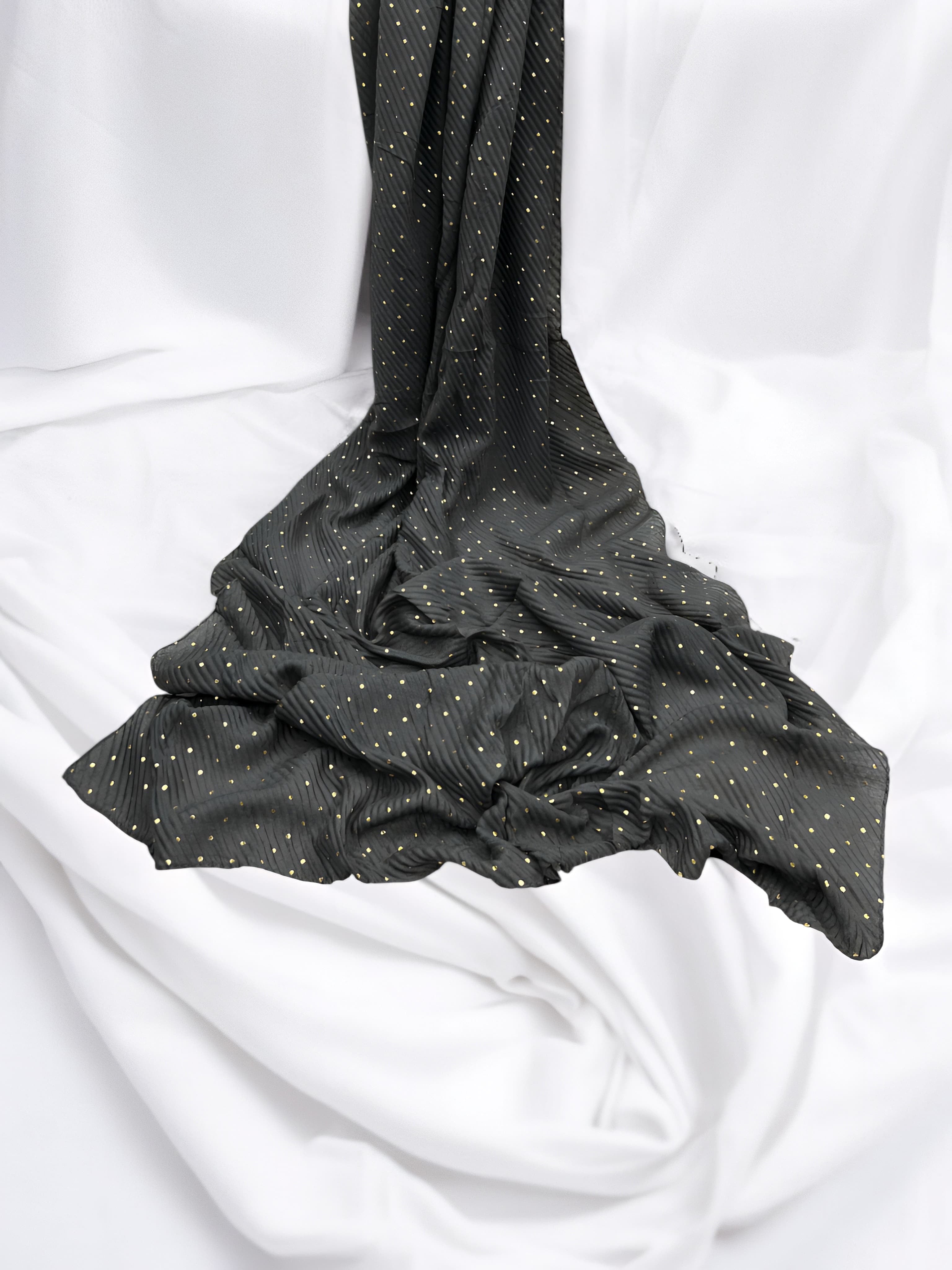 Grey - Stripple Dot Fancy Hijab