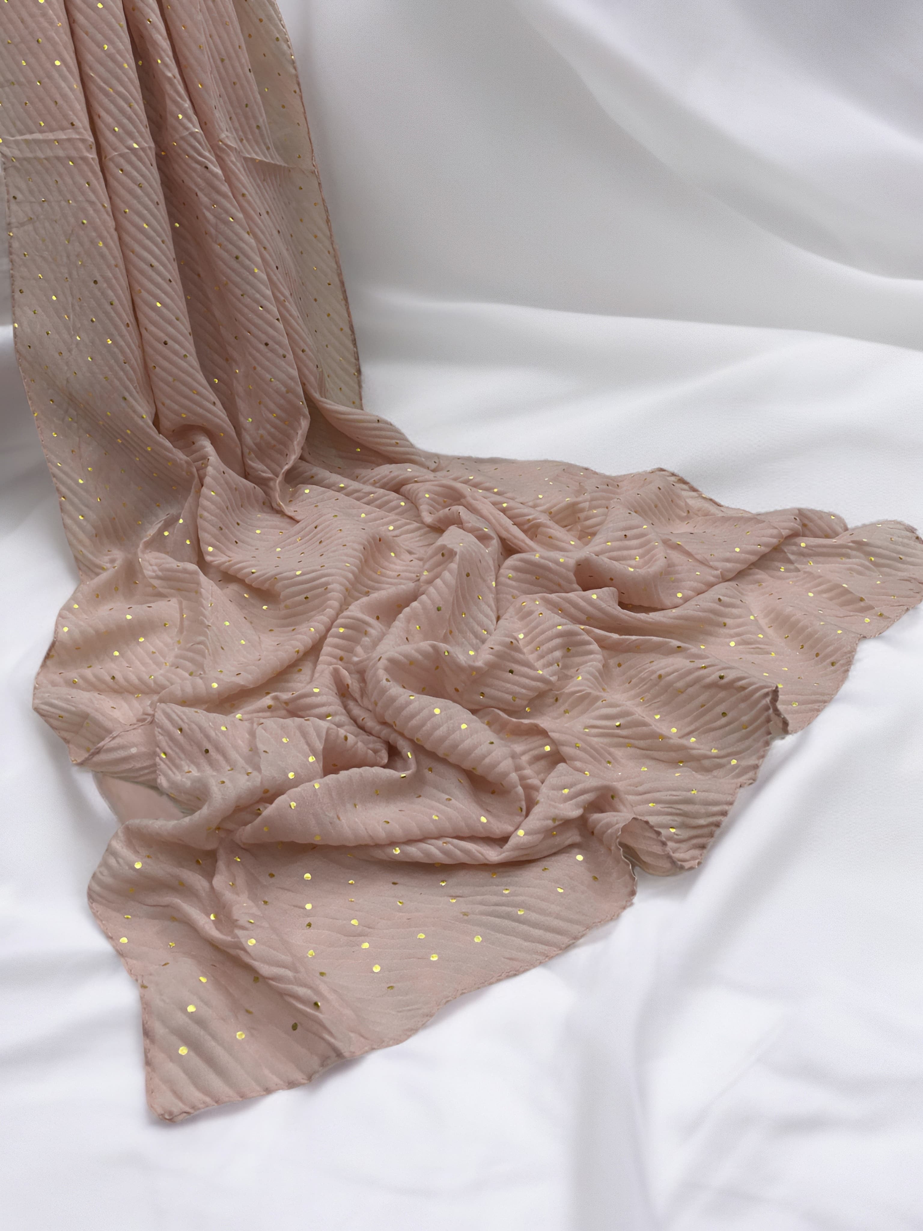 Rose Pink - Stripple Dot Fancy Hijab