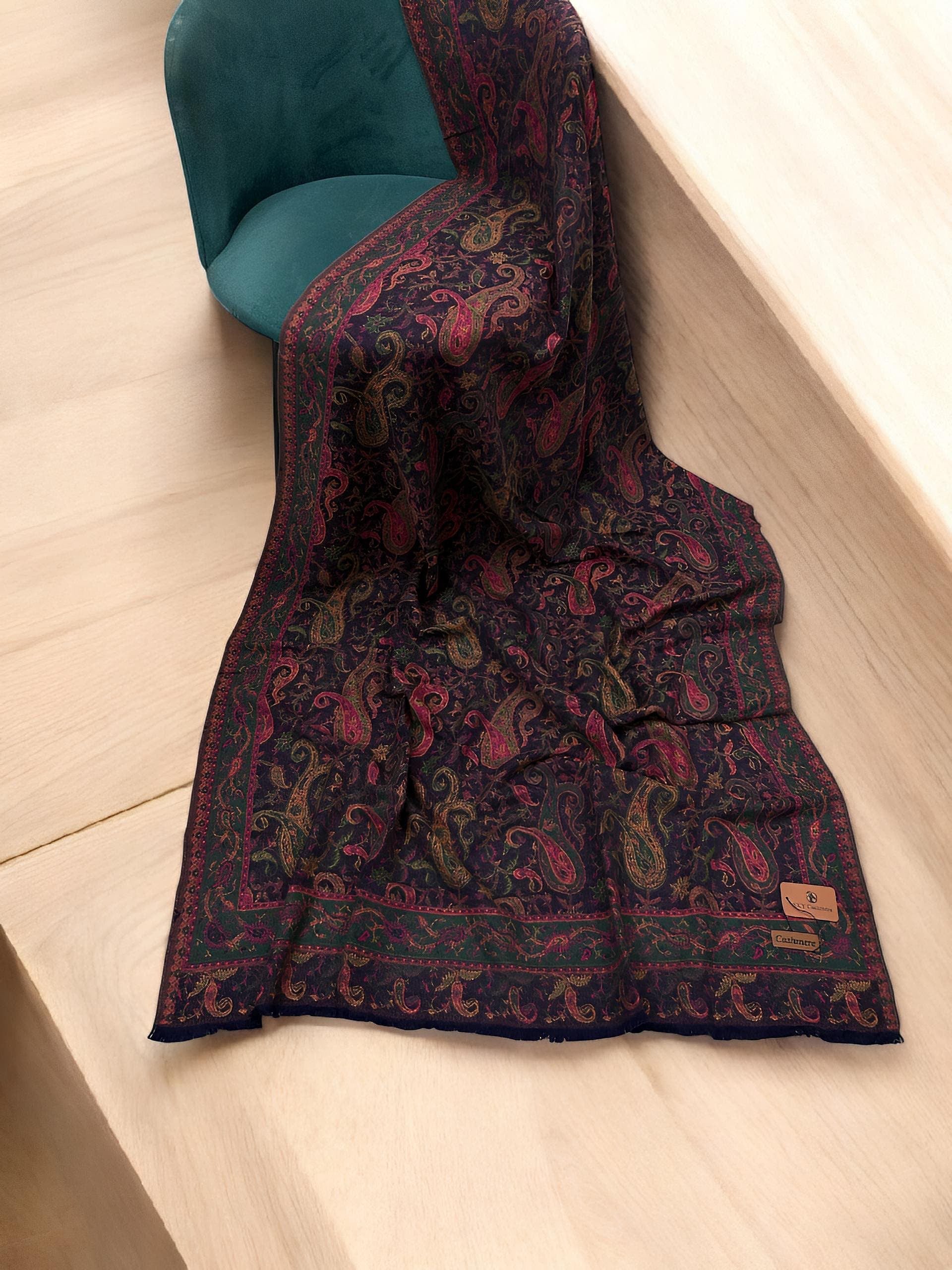 Pashmāra Shawl - Candy Black Paisley - woomex.pk