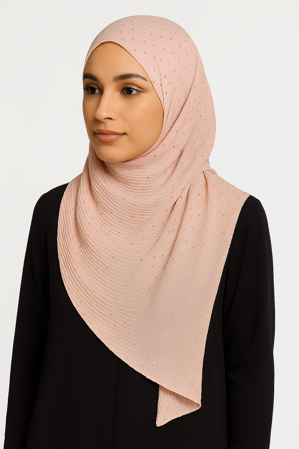 Blush Pink - Stripple Dot Fancy Hijab